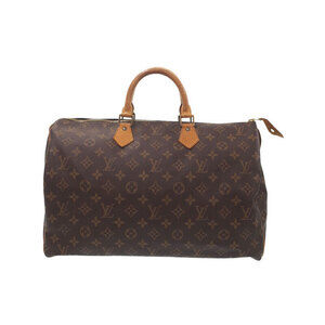 Louis Vuitton Monogram Leather Brown Speedy Boston Bag